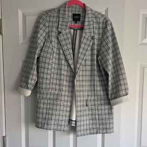 Liverpool Houndstooth Blazer in Gray and White